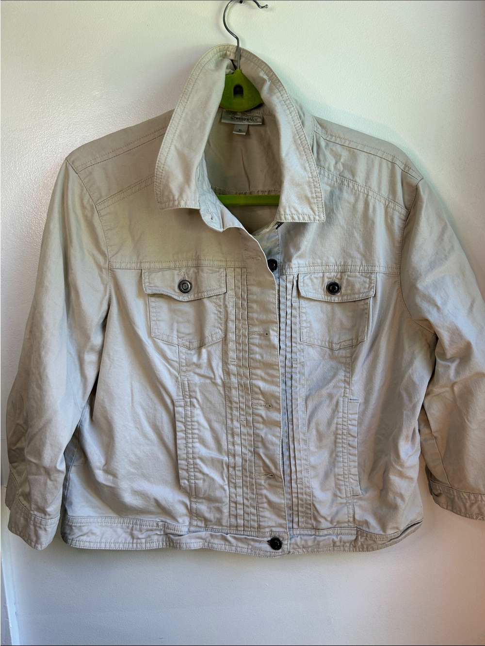 Dress Barn Light Beige Button-Front Lightweight Jacket